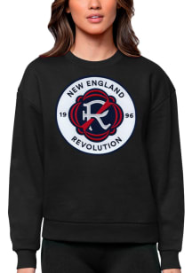Antigua New England Revolution Womens Black Victory Crew Sweatshirt