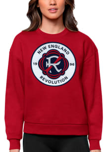 Antigua New England Revolution Womens Red Victory Crew Sweatshirt
