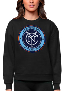 Antigua New York City FC Womens Black Victory Crew Sweatshirt