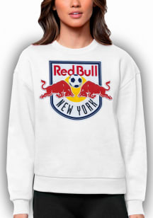 Antigua New York Red Bulls Womens White Victory Crew Sweatshirt