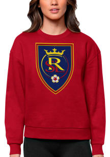 Antigua Real Salt Lake Womens Red Victory Crew Sweatshirt