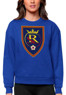 Antigua Real Salt Lake Womens Blue Victory Crew Sweatshirt