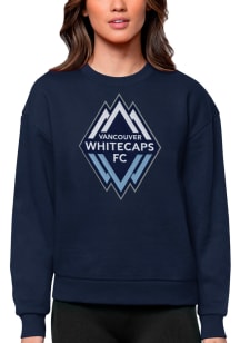 Antigua Vancouver Whitecaps FC Womens Navy Blue Victory Crew Sweatshirt