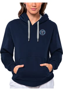 Antigua New York City FC Womens Navy Blue Victory Hooded Sweatshirt