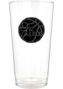 Philadelphia 76ers 16oz Stealth Metal Emblem Pint Glass