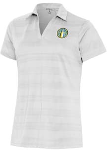 Antigua Chicago Sky Womens White Compass Short Sleeve Polo Shirt