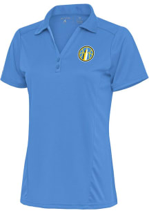 Antigua Chicago Sky Womens Light Blue Tribute Short Sleeve Polo Shirt