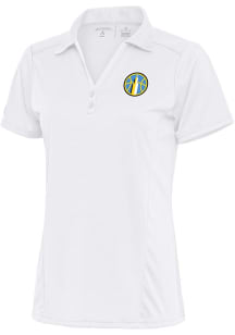 Antigua Chicago Sky Womens White Tribute Short Sleeve Polo Shirt