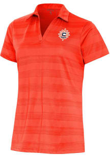 Antigua Connecticut Sun Womens Orange Compass Short Sleeve Polo Shirt