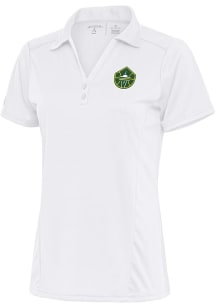 Antigua Seattle Storm Womens White Tribute Short Sleeve Polo Shirt