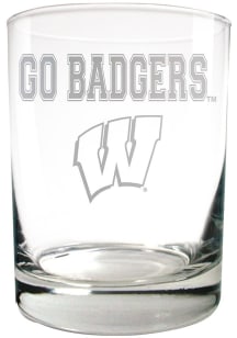 Wisconsin Badgers 14oz Laser Etch Rock Glass