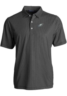 Cutter and Buck Philadelphia Eagles Black Pike Symmetry Big and Tall Polo