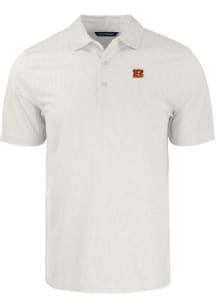 Cutter and Buck Cincinnati Bengals White Pike Symmetry Big and Tall Polo