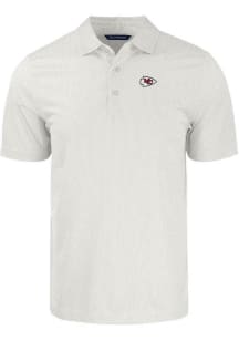 Cutter and Buck Kansas City Chiefs White Pike Symmetry Big and Tall Polo