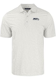 Cutter and Buck Seattle Seahawks White Pike Symmetry Big and Tall Polo