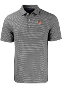 Cutter and Buck Cincinnati Bengals Black Forge Double Stripe Big and Tall Polo