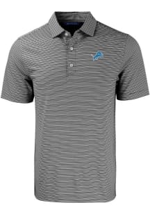 Cutter and Buck Detroit Lions Black Forge Double Stripe Big and Tall Polo
