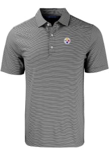 Cutter and Buck Pittsburgh Steelers Black Forge Double Stripe Big and Tall Polo