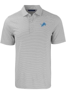 Cutter and Buck Detroit Lions Grey Forge Double Stripe Big and Tall Polo