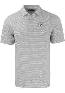 Cutter and Buck Pittsburgh Steelers Grey Forge Double Stripe Big and Tall Polo