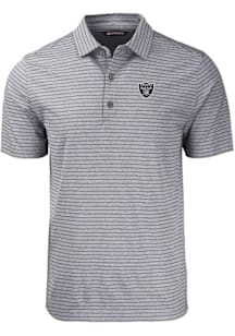 Cutter and Buck Las Vegas Raiders Black Forge Heather Stripe Big and Tall Polo