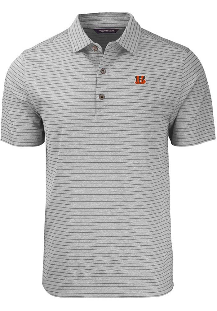 Cutter and Buck Cincinnati Bengals Forge Heather Stripe Big Tall Polo