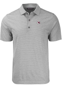 Cutter and Buck Kansas City Chiefs Grey Forge Heather Stripe Big and Tall Polo