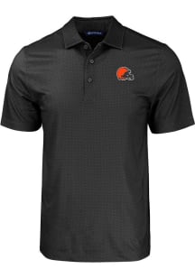 Cutter and Buck Cleveland Browns Black Pike Eco Geo Print Big and Tall Polo