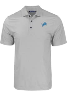 Cutter and Buck Detroit Lions Grey Pike Eco Geo Print Big and Tall Polo