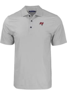Cutter and Buck Tampa Bay Buccaneers Grey Pike Eco Geo Print Big and Tall Polo