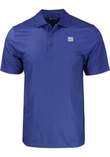 Cutter and Buck New York Giants Blue Pike Eco Geo Print Big and Tall Polo
