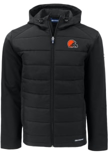 Cutter and Buck Cleveland Browns Mens Black Evoke Hood Big and Tall Lined Jacket