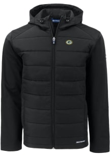 Cutter and Buck Green Bay Packers Mens Black Evoke Hood Big and Tall Lined Jacket