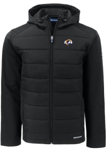 Cutter and Buck Los Angeles Rams Mens Black Evoke Hood Big and Tall Lined Jacket