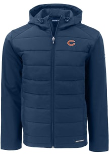 Cutter and Buck Chicago Bears Mens Navy Blue Evoke Hood Big and Tall Lined Jacket