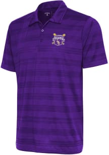 Antigua LSU Tigers Mens Purple 2023 CWS Champions Compass Short Sleeve Polo