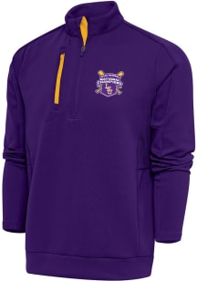 Antigua LSU Tigers Mens Purple 2023 CWS Champions Generation Long Sleeve 1/4 Zip Pullover