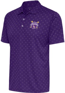 Antigua LSU Tigers Mens Purple 2023 CWS Champions Spark Short Sleeve Polo