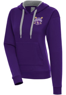 Antigua LSU Tigers Womens Purple 2023 CWS Champions Victory Hooded Sweatshirt