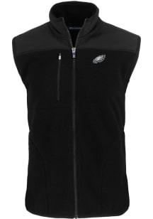 Cutter and Buck Philadelphia Eagles Big and Tall Black Cascade Sherpa Mens Vest