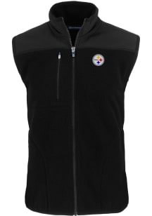 Cutter and Buck Pittsburgh Steelers Big and Tall Black Cascade Sherpa Mens Vest