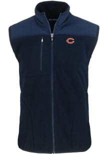 Cutter and Buck Chicago Bears Big and Tall Navy Blue Cascade Sherpa Mens Vest
