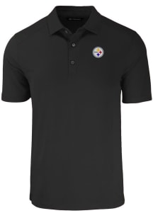 Cutter and Buck Pittsburgh Steelers Mens Black Forge Recycled Short Sleeve Polo