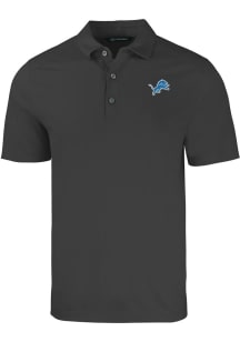 Cutter and Buck Detroit Lions Mens Black Forge Short Sleeve Polo