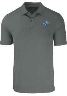 Cutter and Buck Detroit Lions Mens Grey Forge Short Sleeve Polo