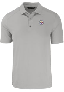 Cutter and Buck Pittsburgh Steelers Mens Grey Forge Recycled Short Sleeve Polo