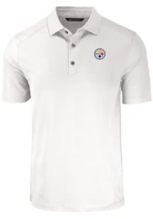 Cutter and Buck Pittsburgh Steelers Mens White Forge Recycled Short Sleeve Polo