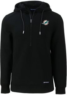 Cutter and Buck Miami Dolphins Mens Black Roam Long Sleeve Hoodie