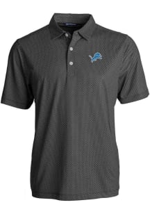 Cutter and Buck Detroit Lions Mens Black Pike Symmetry Short Sleeve Polo
