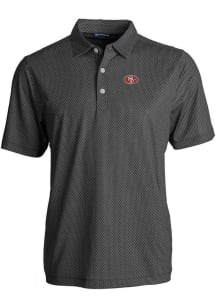 Cutter and Buck San Francisco 49ers Mens Black Pike Symmetry Short Sleeve Polo